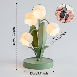 Desk lamp romantic and warm master bedroom bedside lamp French tulip home atmosphere small night light