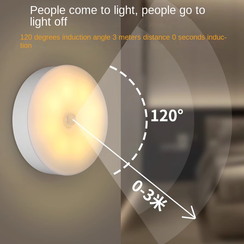 Smart LED Motion Sensor Night Light with Wireless Charging and Magnetic Base, Bedside Lamp for Bedroom, Cabinet, Home Use - Image 4