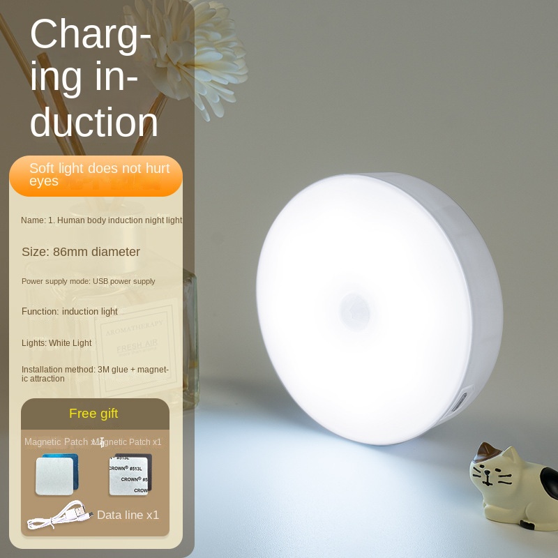 Smart LED Motion Sensor Night Light with Wireless Charging and Magnetic Base, Bedside Lamp for Bedroom, Cabinet, Home Use - Image 7