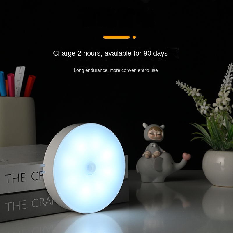 Smart LED Motion Sensor Night Light with Wireless Charging and Magnetic Base, Bedside Lamp for Bedroom, Cabinet, Home Use - Image 2